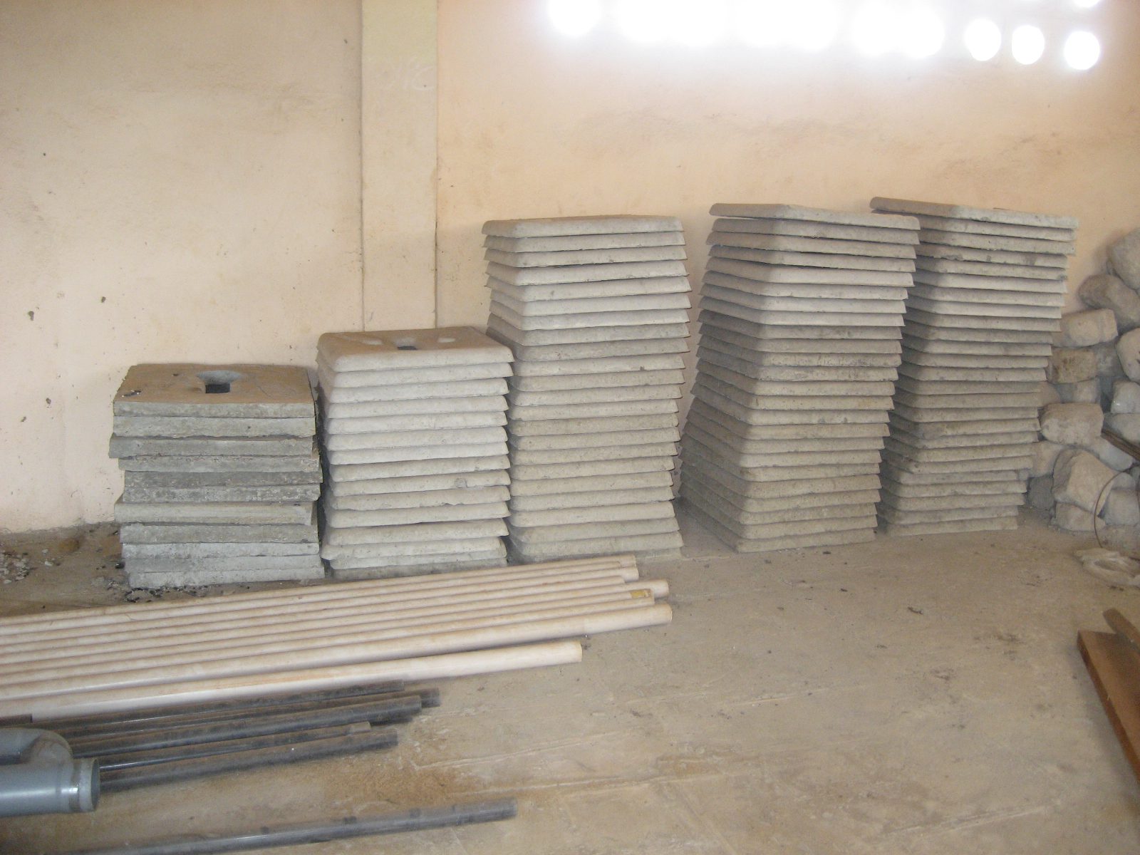 Latrine components manufactured by VTEC trainees