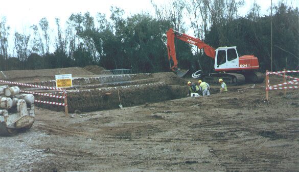 Excavation for horizontal reed bed